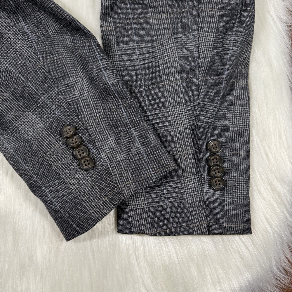 Cremieux Vitale Barberis Canonico‎ Size Medium Wool Woolen Flannel Blazer Jacket - Picture 11 of 12